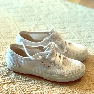 Superga all-white sneakers stylish for summer!!